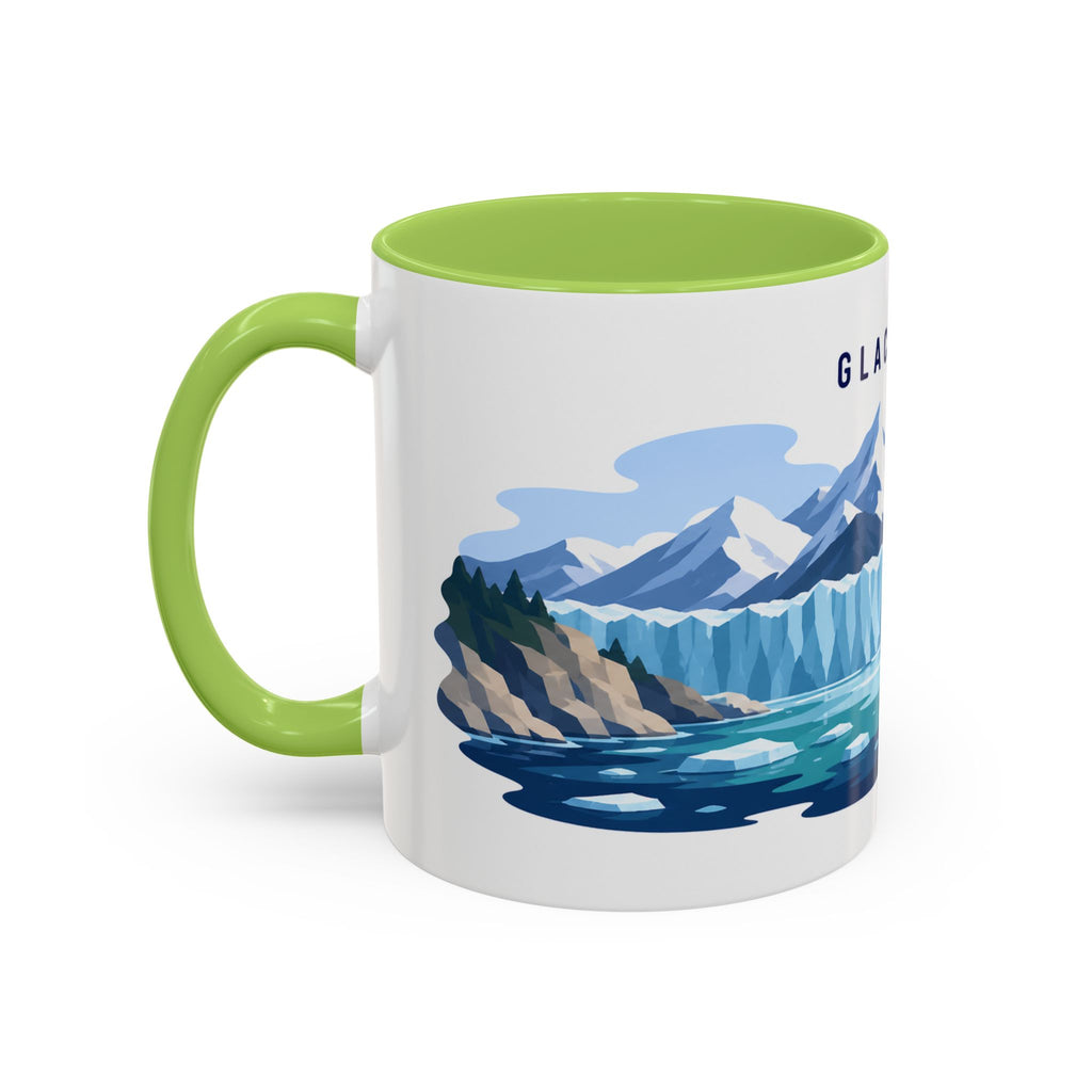 Glacier Bay National Park Coffee Mug | Solid Color Block Park Souvenir | 11oz 15oz Accent Mug