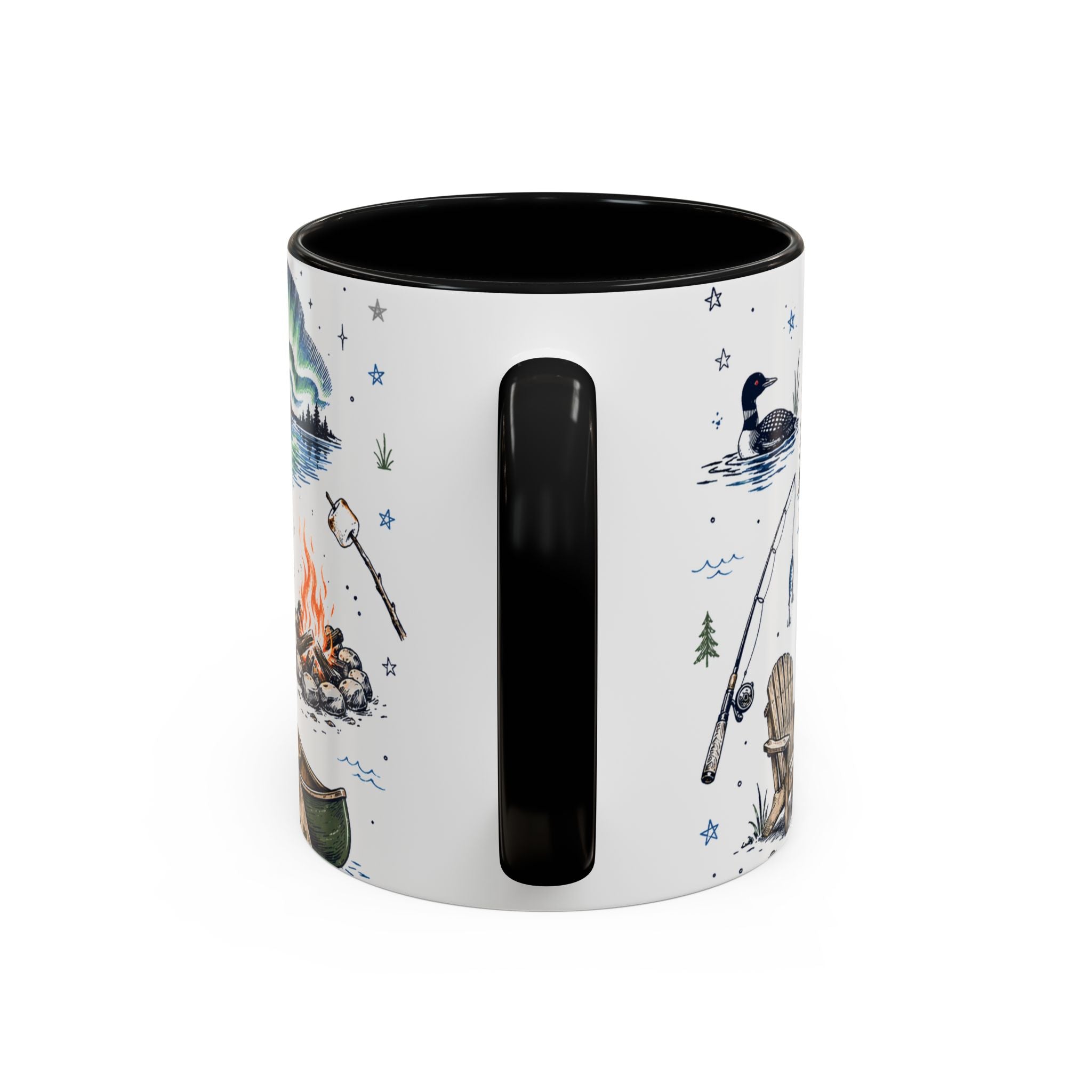 Cabin Country Lake Life Coffee Mug | Canada Cottage Gift | Accent Color Ceramic 11oz 15oz
