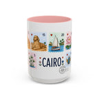Cairo Coffee Mug | Postage Stamp Collage Mug | Travel Souvenir Accent Cup 11oz 15oz