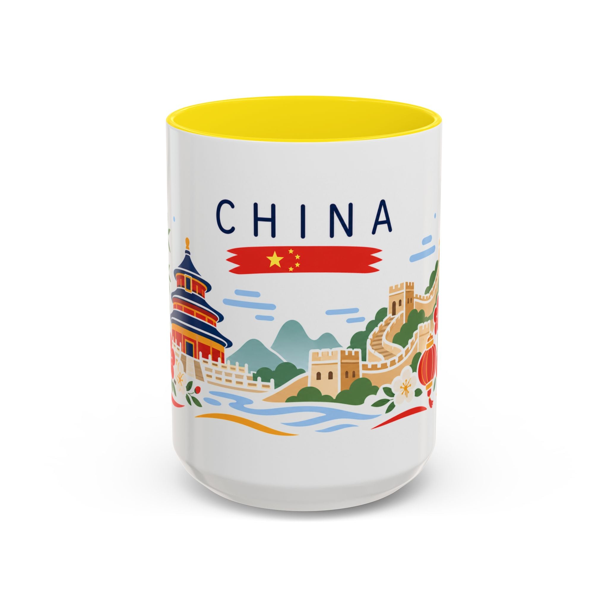 China Coffee Mug | Travel Souvenir Accent Mug | Country Gift Ceramic Cup 11oz 15oz