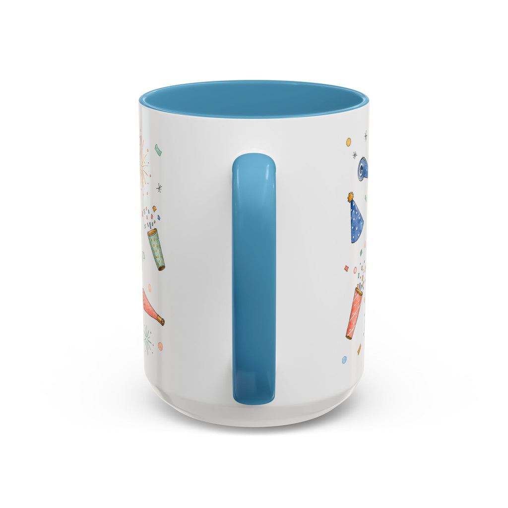 New Year Sparkler Mug | Champagne Toast Watercolor Party Gift | Accent Cup 11oz 15oz