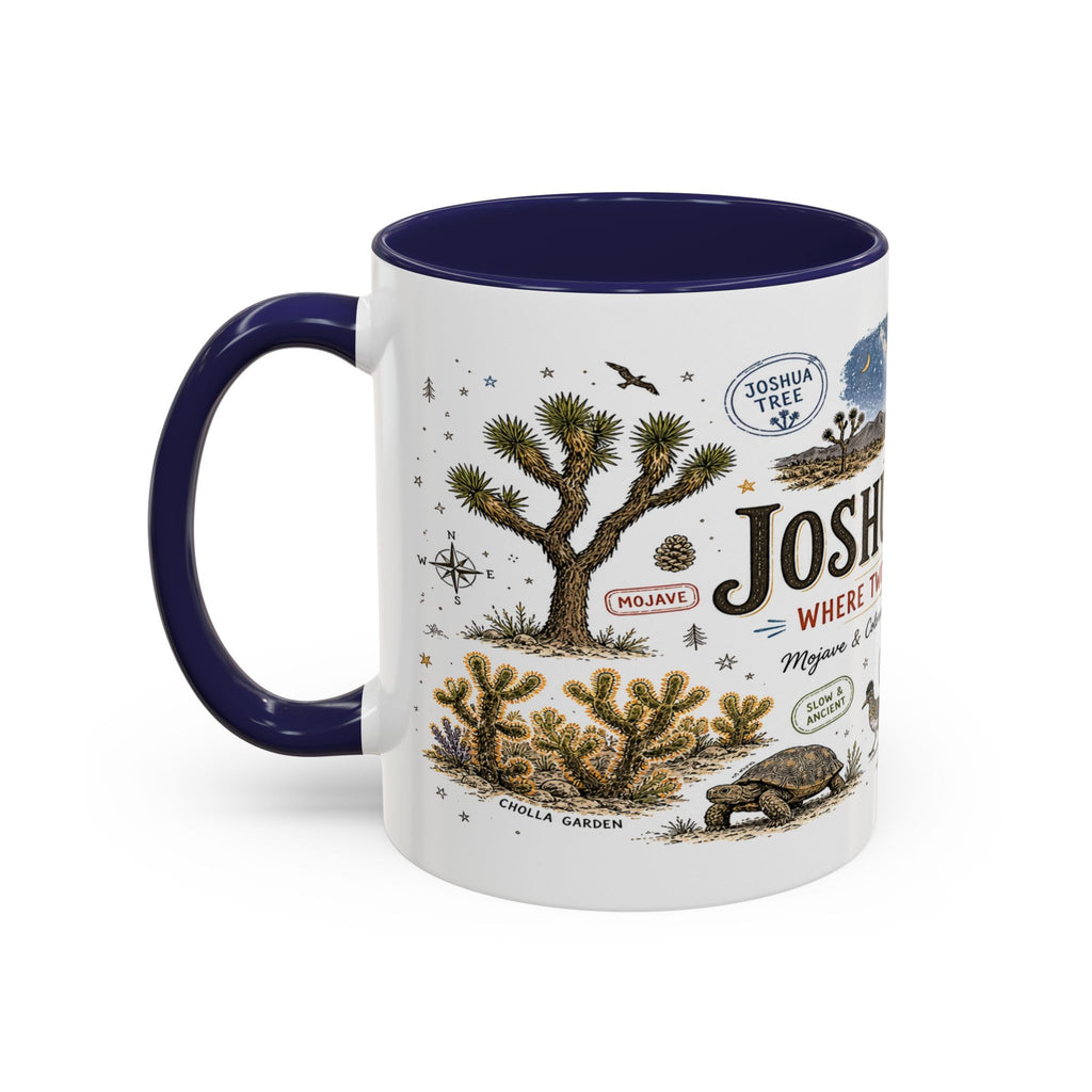 Joshua Tree Coffee Mug | National Park Desert Camping Gift | Accent Color Ceramic 11oz 15oz