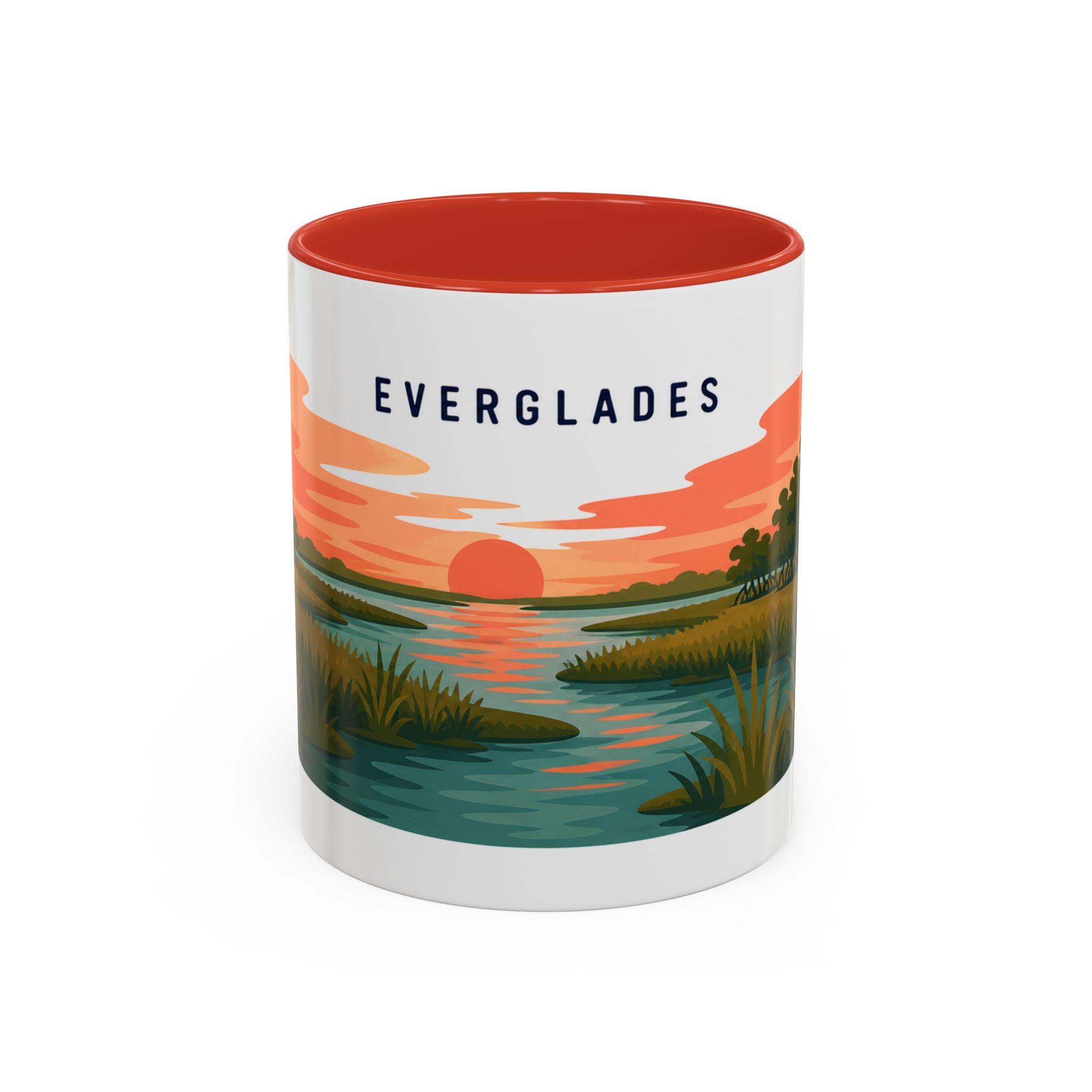 Everglades National Park Coffee Mug | Solid Color Block Park Souvenir | 11oz 15oz Accent Mug