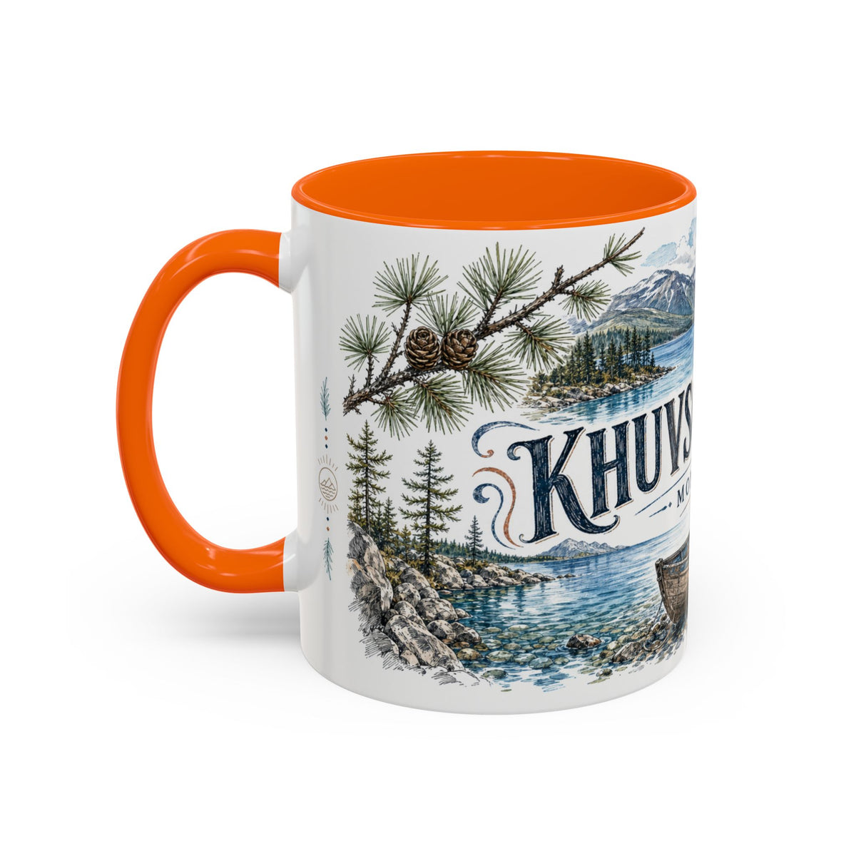 Khuvsgul Lake Mug, Mongolia Travel Souvenir, Bucket List Gift, Accent Ceramic Coffee Mug 11oz 15oz