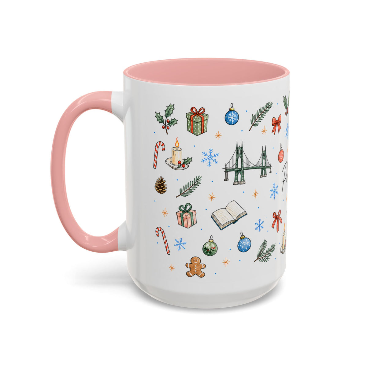 Portland Christmas Watercolor Mug | City Souvenir Coffee Cup (11oz 15oz)