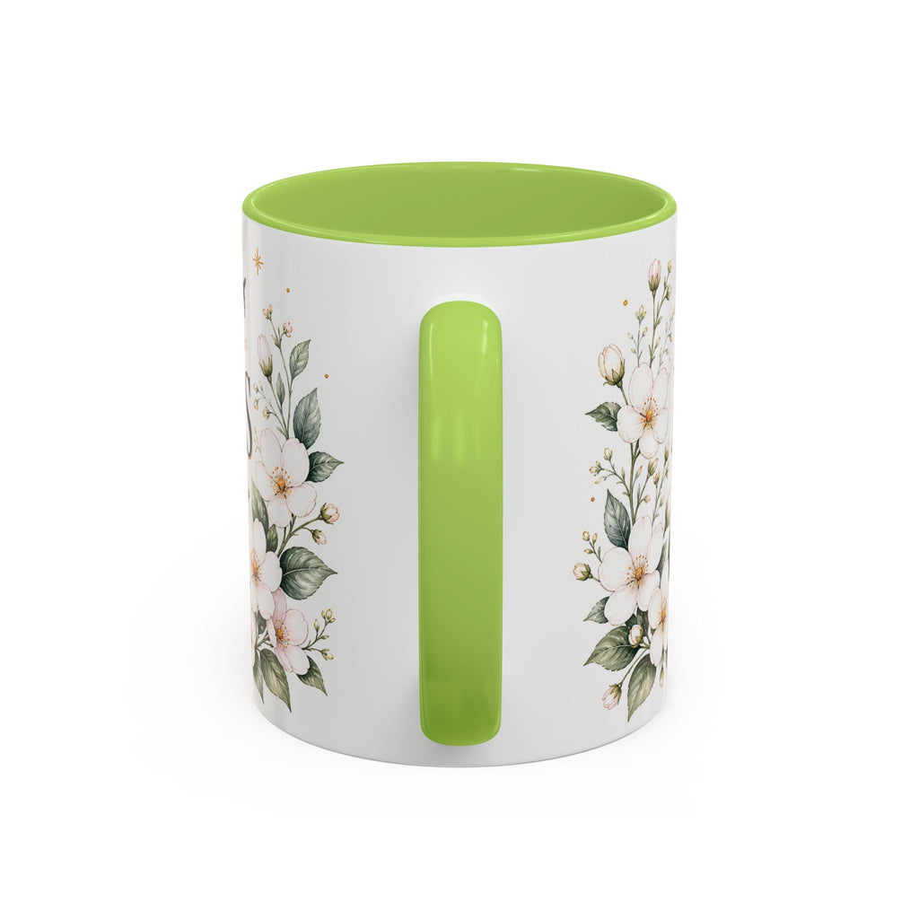 Massachusetts State Map Mug | Coastal Scene, Botanical Accents (11oz, 15oz)