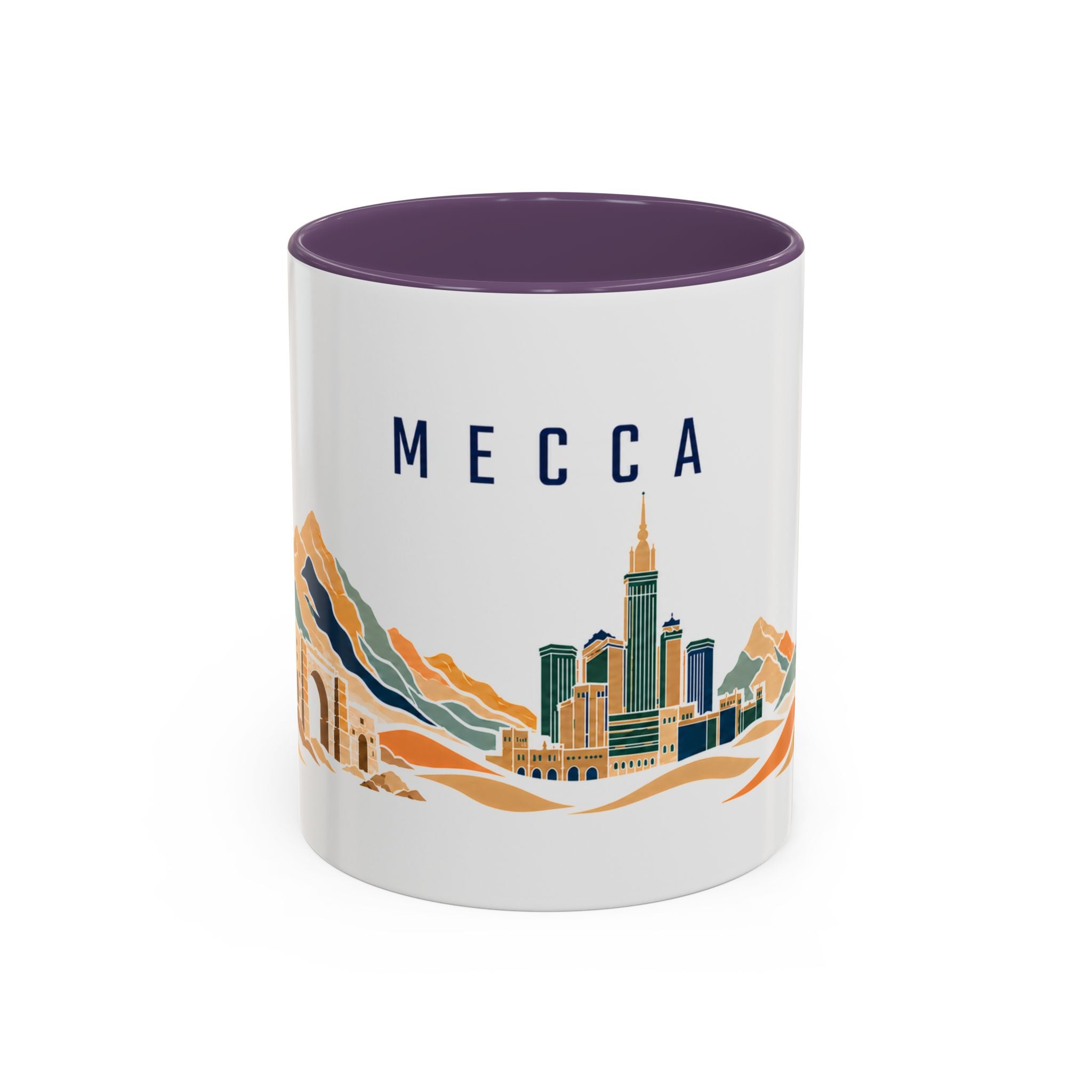 Mecca Coffee Mug | Saudi Arabia Travel Souvenir | Porcelain Decal City Gift | 11oz 15oz Accent Mug