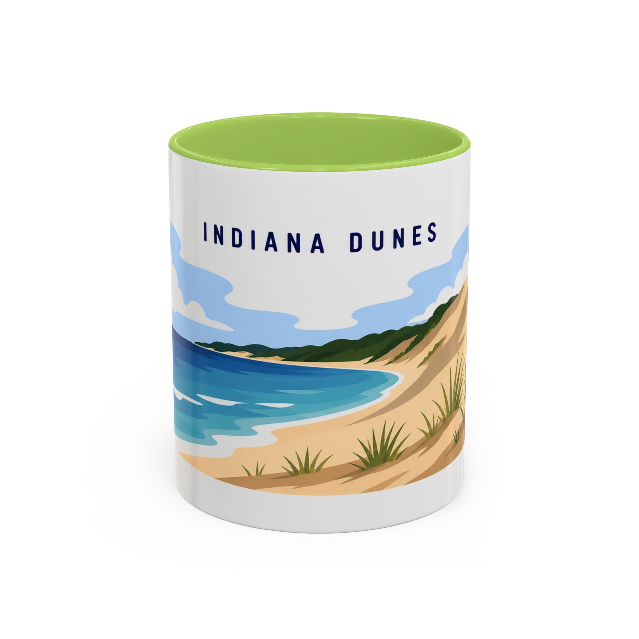 Indiana Dunes National Park Coffee Mug | Solid Color Block Park Souvenir | 11oz 15oz Accent Mug