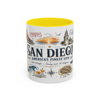 San Diego Coffee Mug | California Souvenir City Gift | Accent Color Ceramic 11oz 15oz