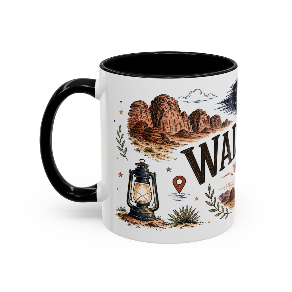 Wadi Rum Coffee Mug | Travel Destination Souvenir Gift | Accent Color Ceramic 11oz 15oz