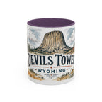 Devils Tower Mug, Wyoming Travel Souvenir, Bucket List Gift, Accent Ceramic Coffee Mug 11oz 15oz