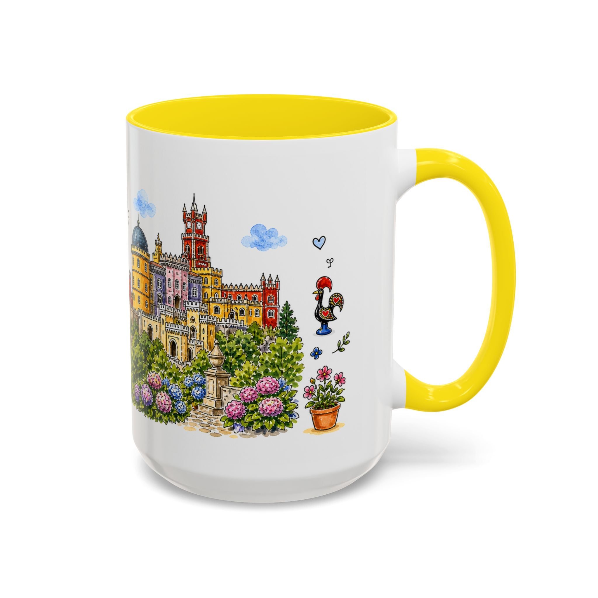 Sintra Illustrated Travel Mug | Portugal Souvenir Accent Coffee Mug | 11oz 15oz Ceramic Cup