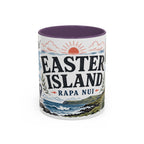 Easter Island Coffee Mug | Travel Destination Souvenir Gift | Accent Color Ceramic 11oz 15oz