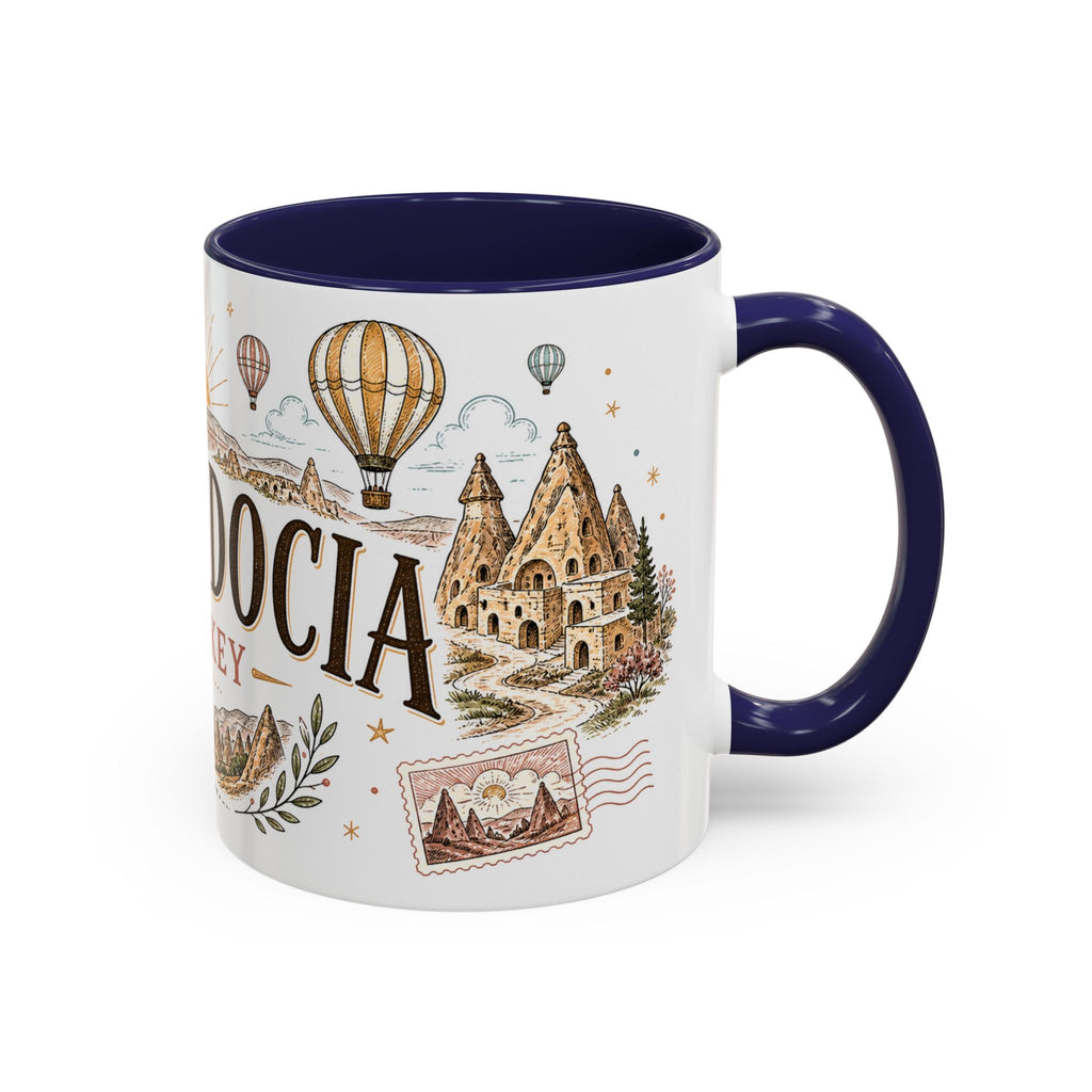 Cappadocia Coffee Mug | Travel Destination Souvenir Gift | Accent Color Ceramic 11oz 15oz