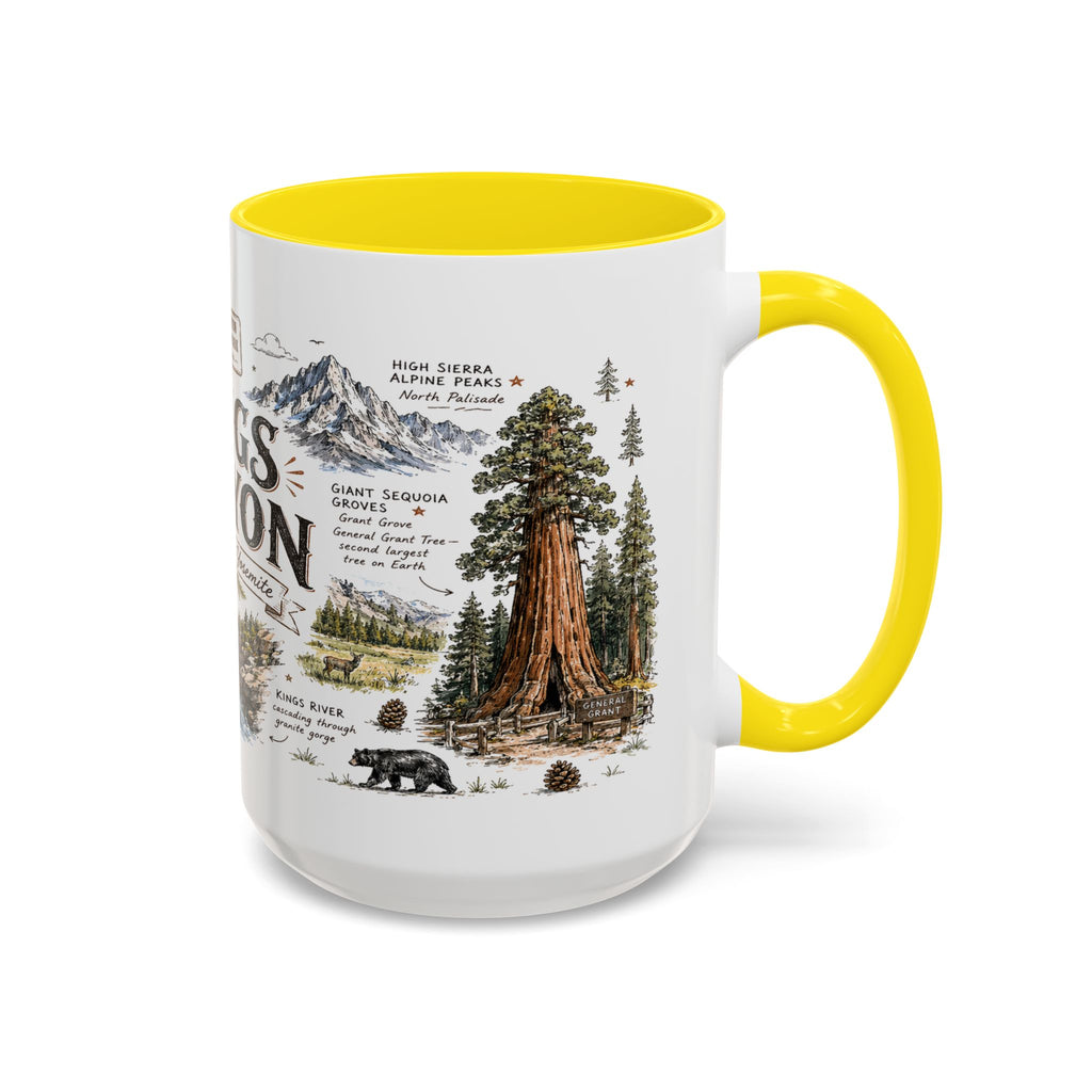 Kings Canyon National Park Coffee Mug | California Sierra Nevada Sequoia Gift | Accent Color Ceramic 11oz 15oz