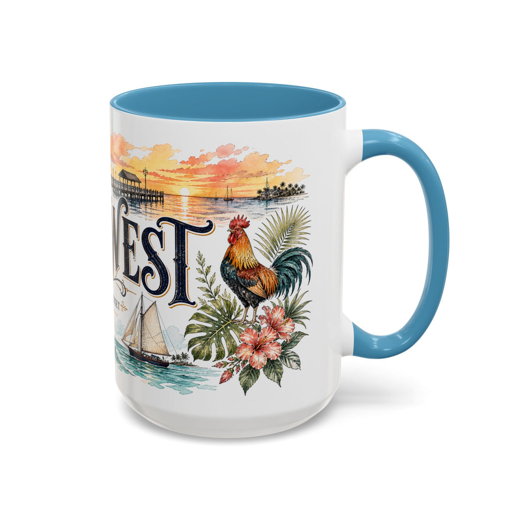 Key West Coffee Mug | United States Travel Souvenir | Vintage Illustrated City Gift | 11 oz 15 oz Accent Mug