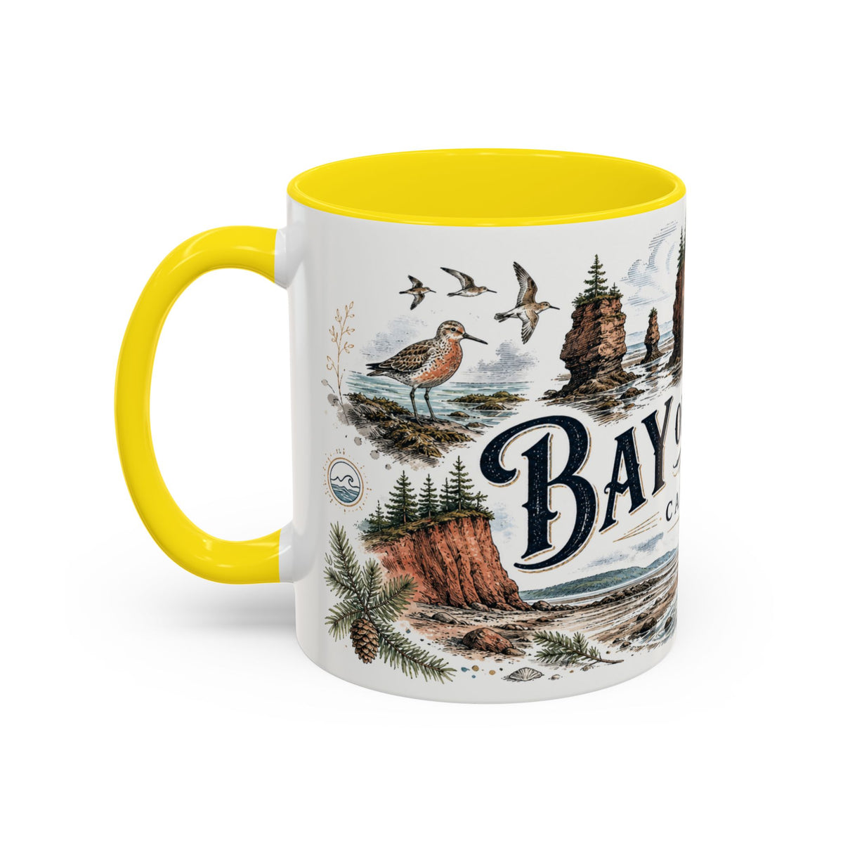 Bay of Fundy Mug, Canada Travel Souvenir, Bucket List Gift, Accent Ceramic Coffee Mug 11oz 15oz