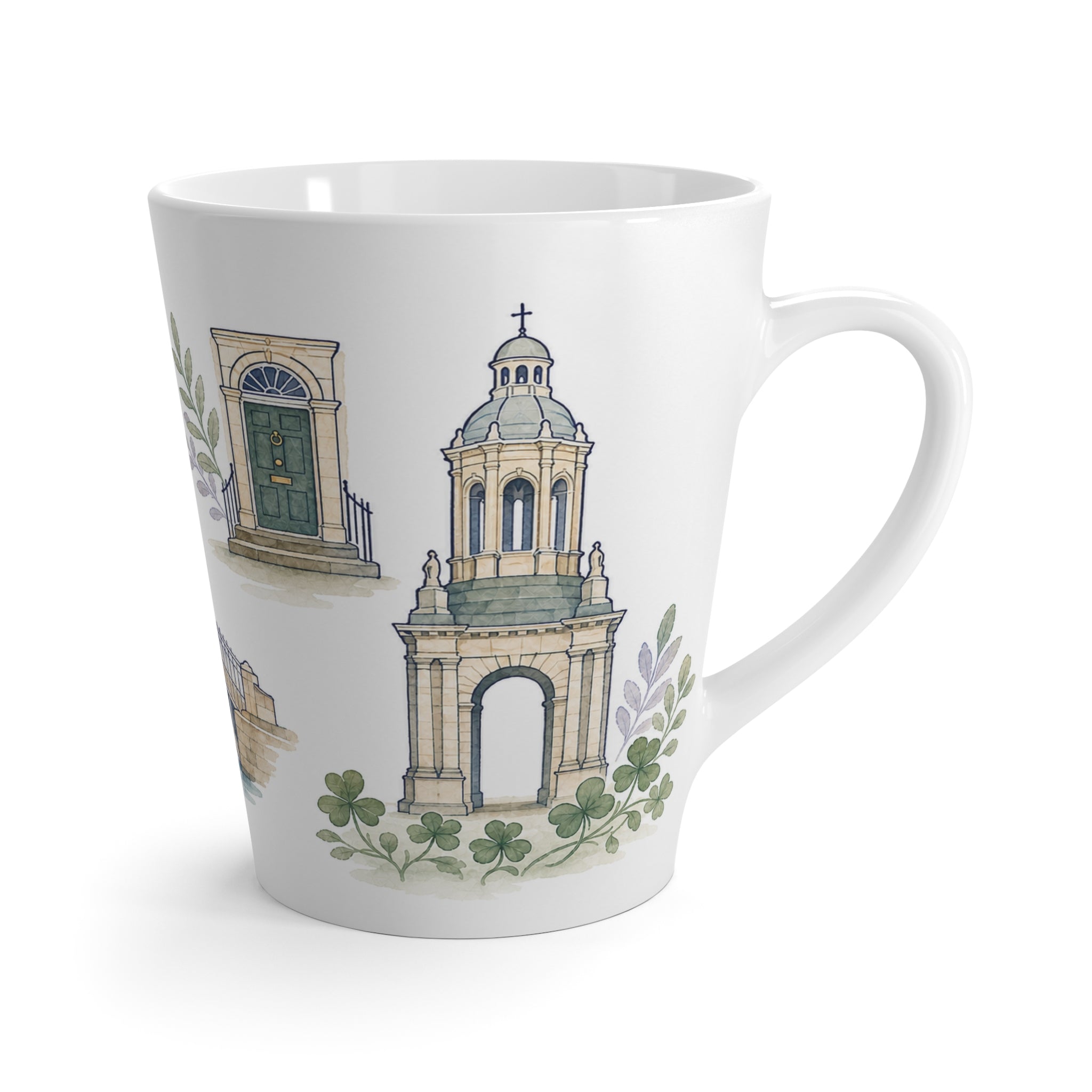 Dublin Latte Mug | Watercolor City Travel Mug | 12 oz Ceramic Souvenir Gift