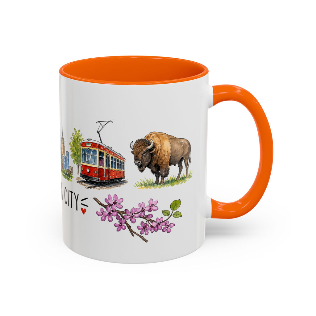 Oklahoma City Illustrated Travel Mug | City Souvenir Accent Coffee Mug | 11oz 15oz Ceramic Cup