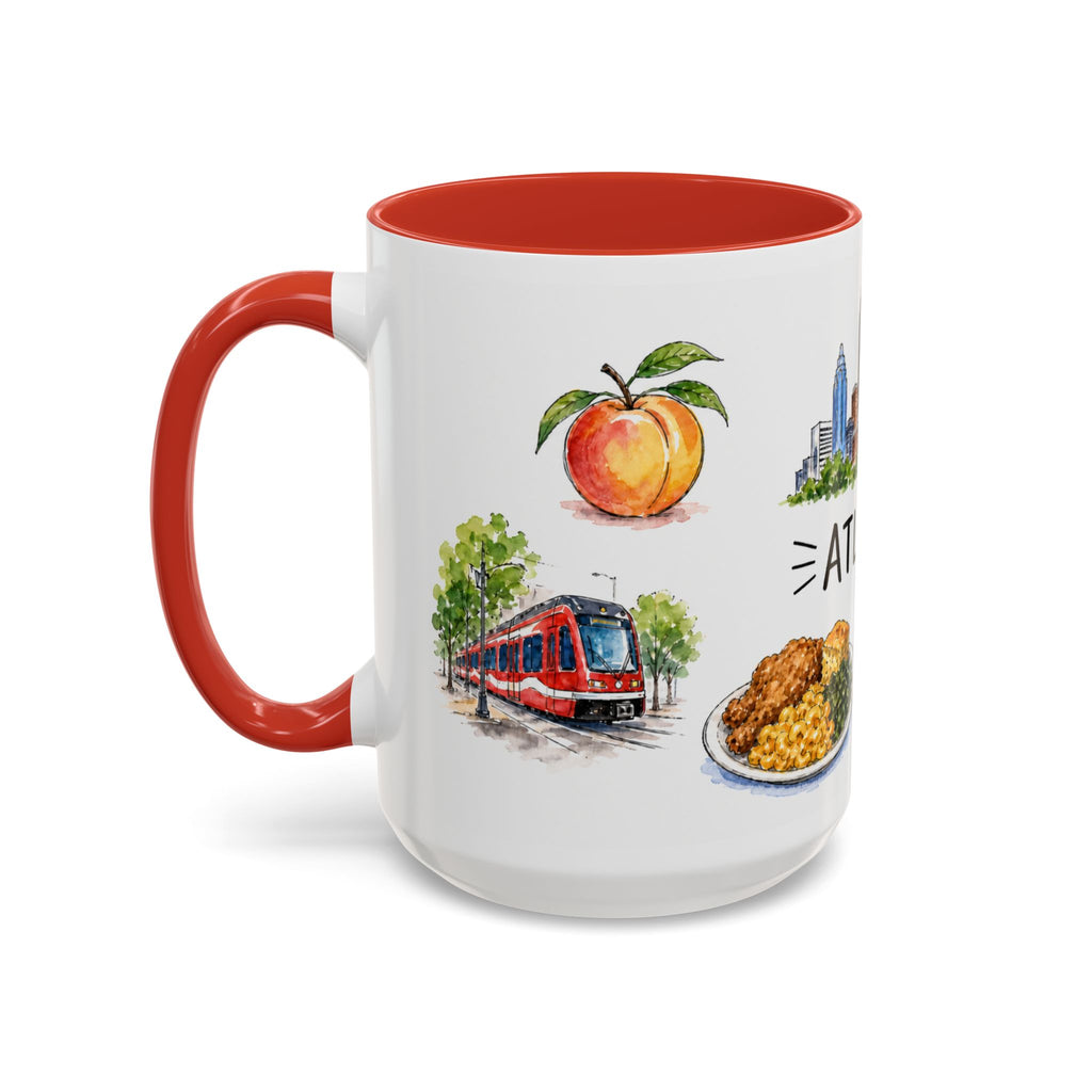 Atlanta Illustrated Travel Mug | City Souvenir Accent Coffee Mug | 11oz 15oz Ceramic Cup