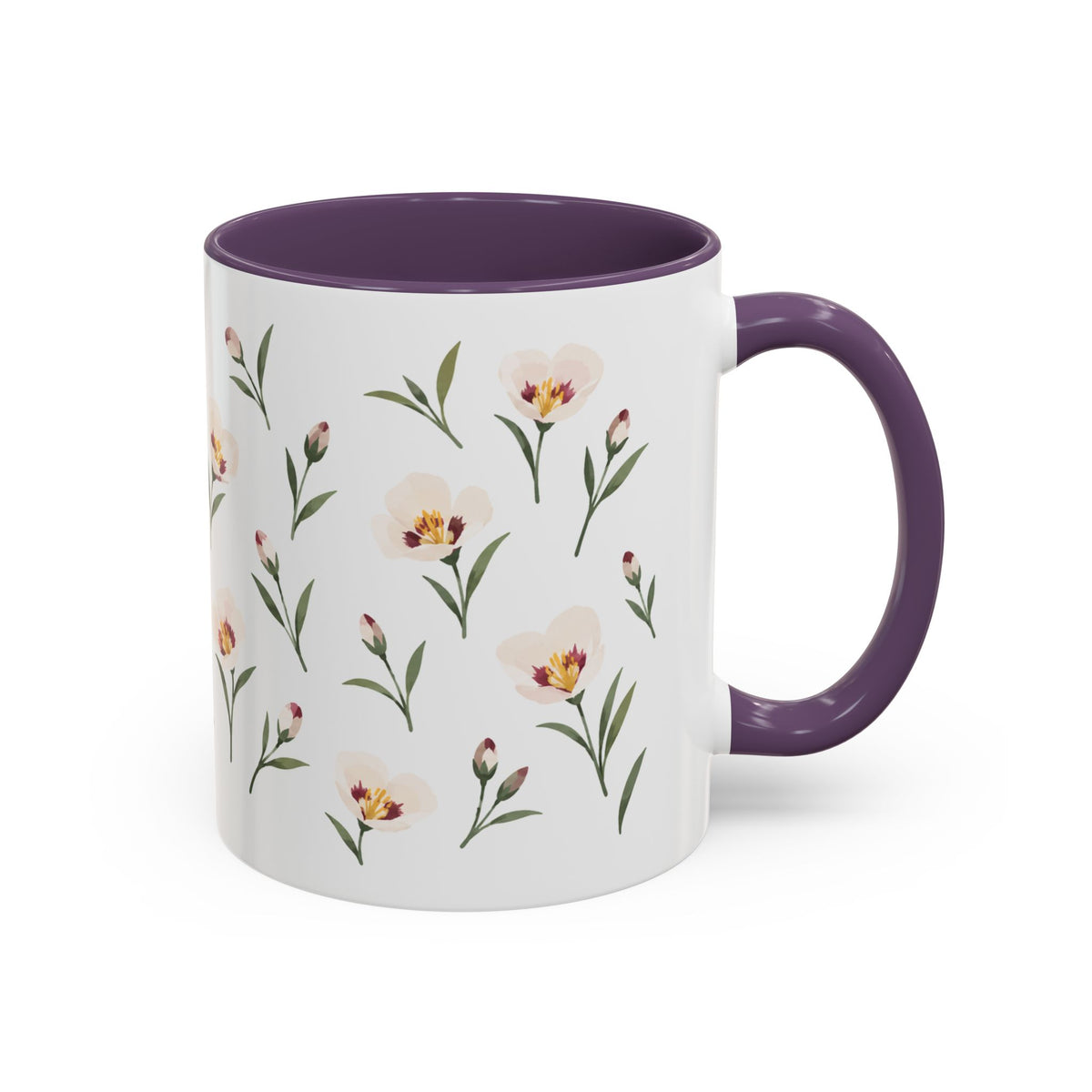 Utah Sego Lily Mug, State Flower Floral Coffee Cup, 11oz Botanical Gift