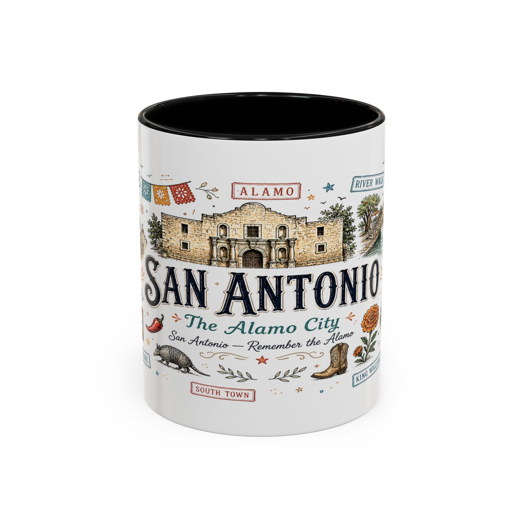 San Antonio Coffee Mug | Texas Souvenir City Gift | Accent Color Ceramic 11oz 15oz