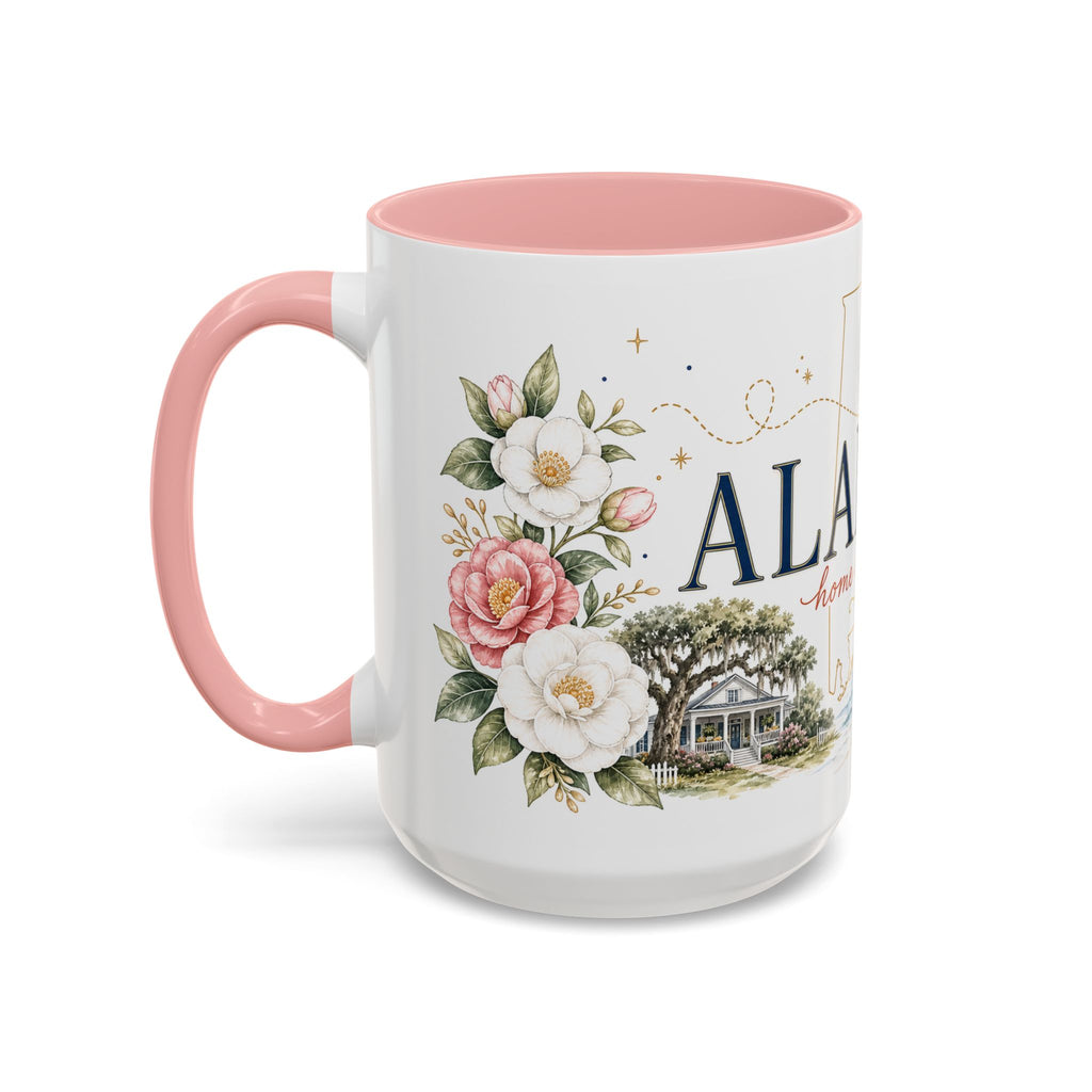 Alabama State Map Mug | Coastal Scenery, Botanical Accents, Homesick Gift