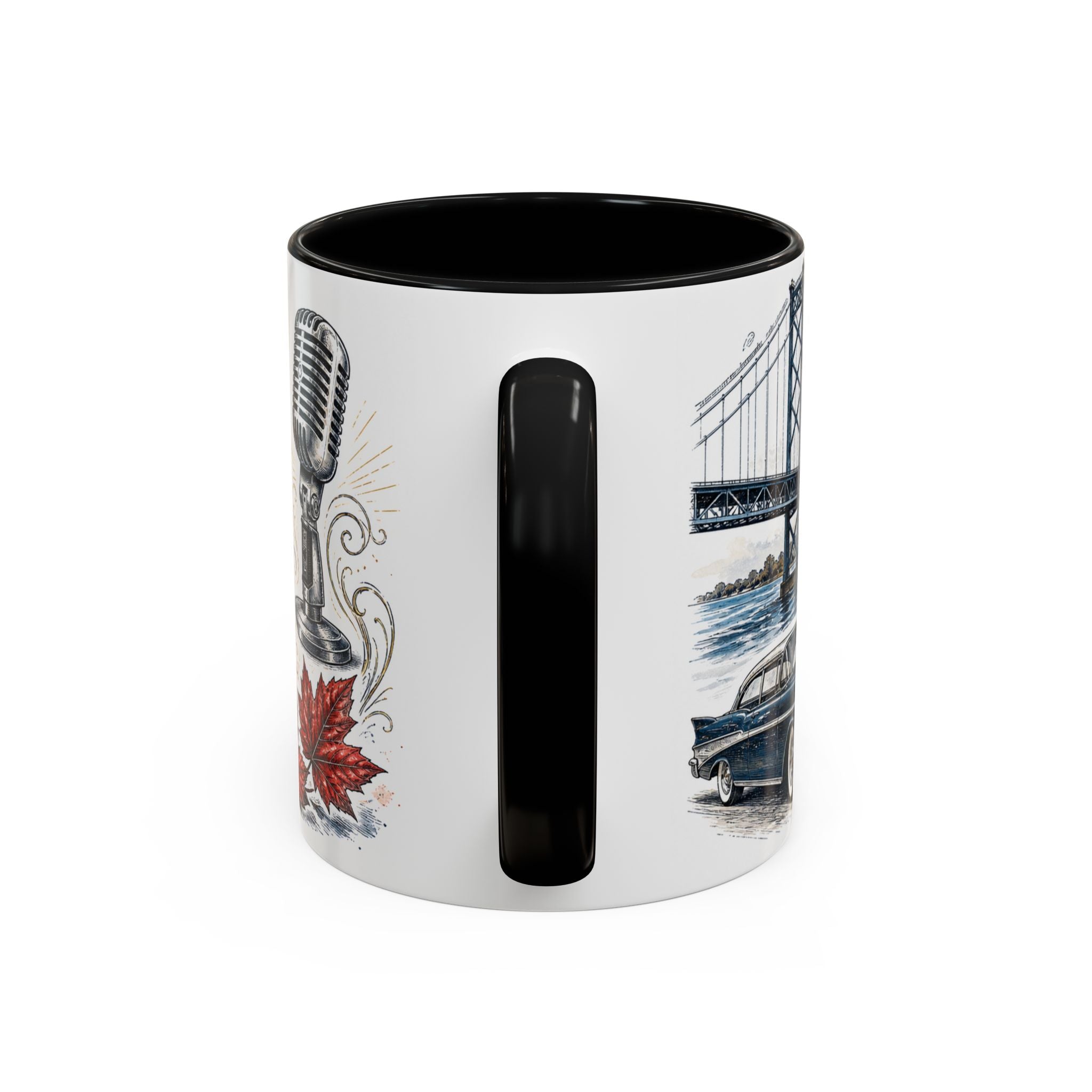 Detroit Coffee Mug | United States Travel Souvenir | Vintage Illustrated City Gift | 11 oz 15 oz Accent Mug