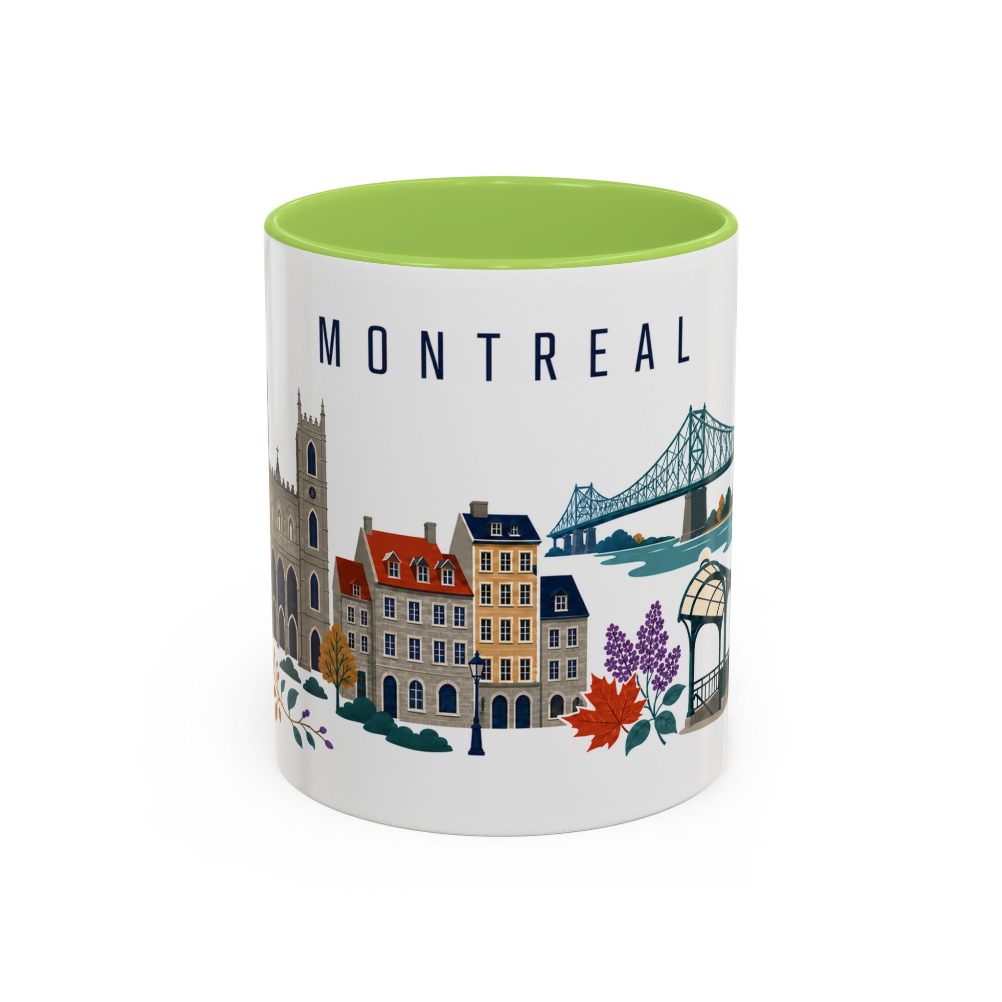 Montreal Coffee Mug | Canada Travel Souvenir | Porcelain Decal City Gift | 11oz 15oz Accent Mug