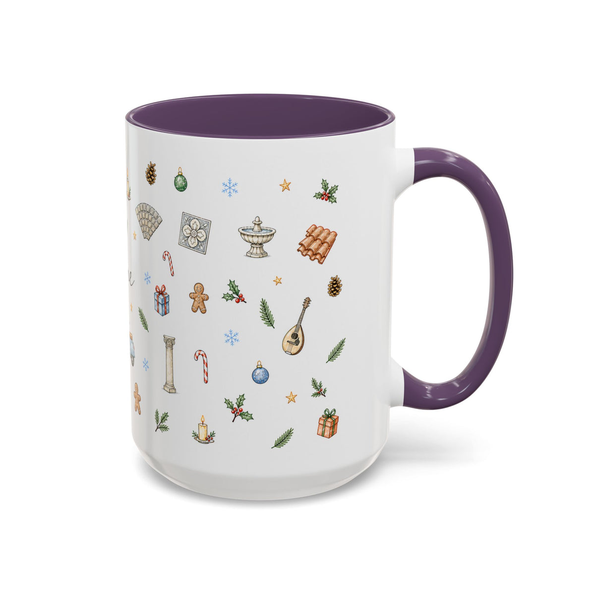 Rome Christmas Mug | Watercolor City Souvenir | Ceramic Coffee Cup
