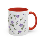 Rhode Island Violet Mug, State Flower Floral Coffee Cup, 11oz Botanical Gift