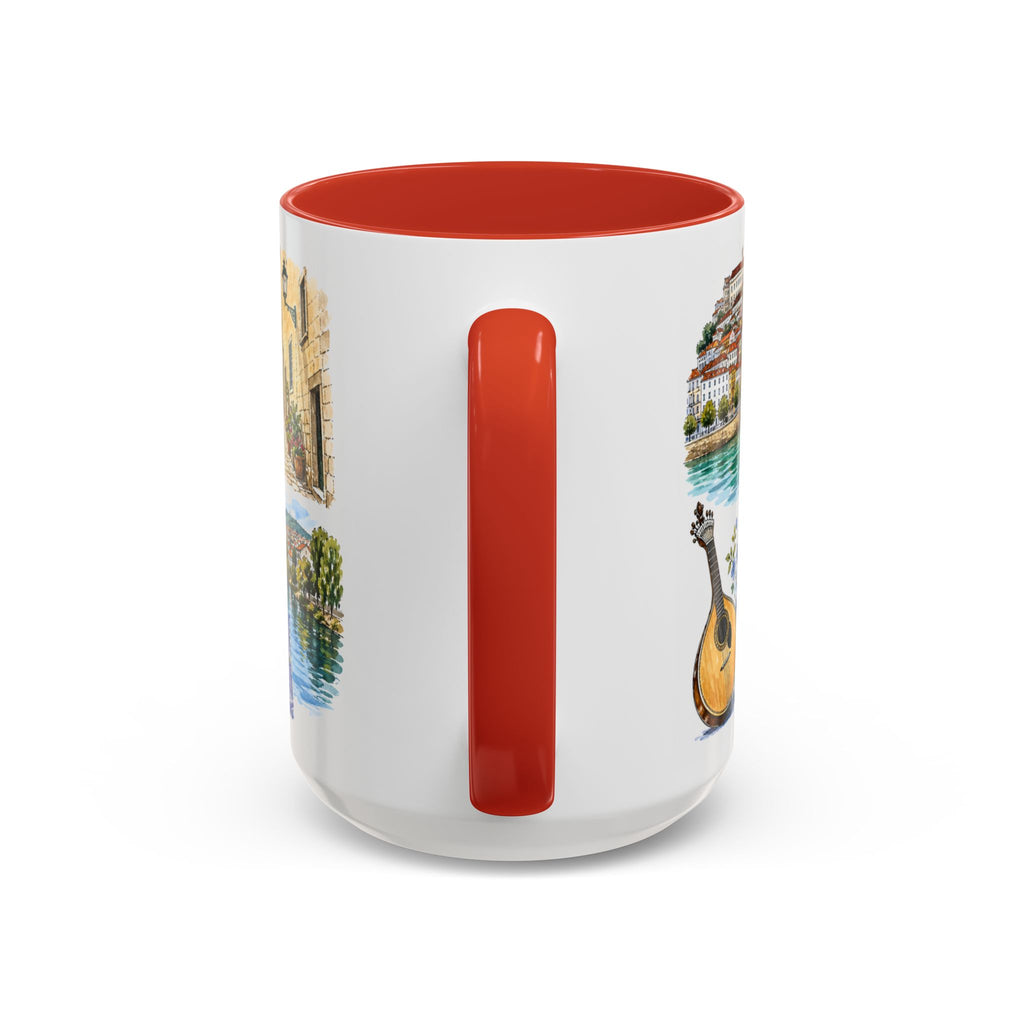 Coimbra Illustrated Travel Mug | City Souvenir Accent Coffee Mug | 11oz 15oz Ceramic Cup