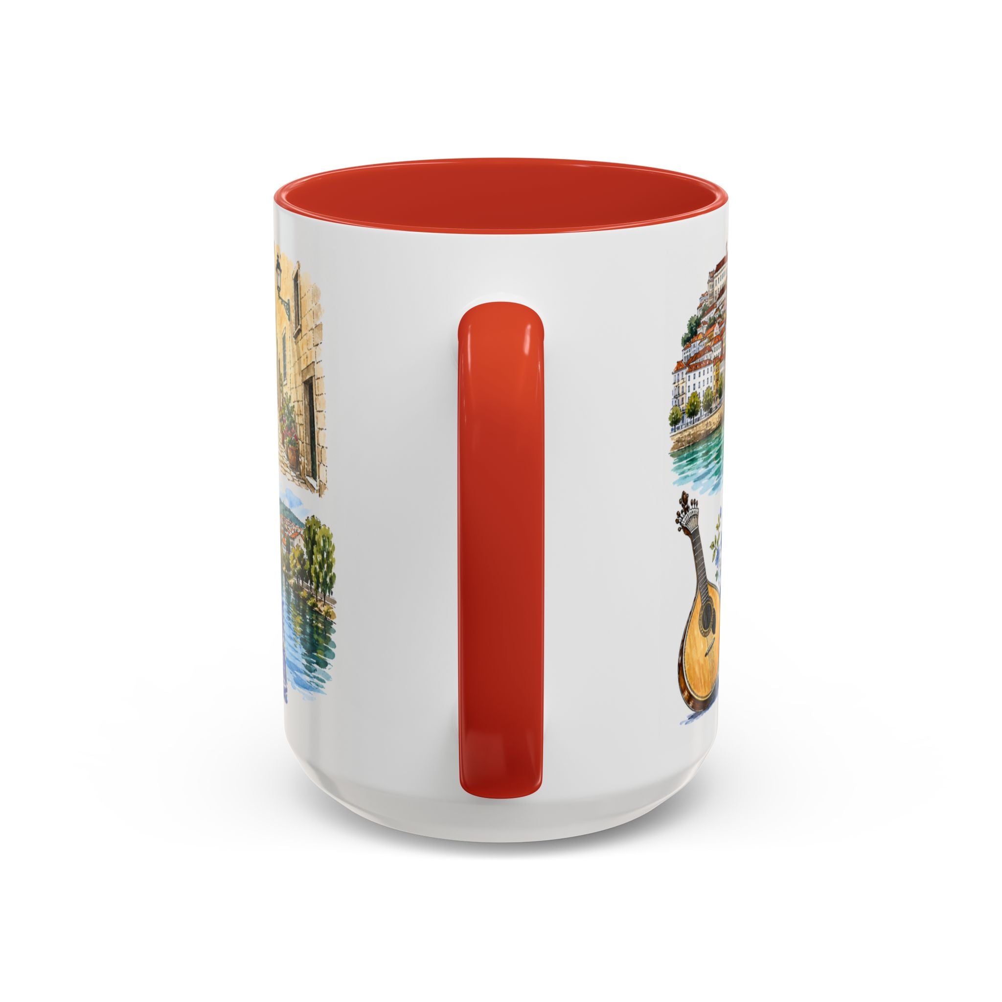 Coimbra Illustrated Travel Mug | City Souvenir Accent Coffee Mug | 11oz 15oz Ceramic Cup