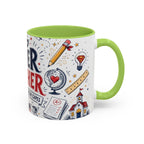 Super Teacher Coffee Mug | All Heroes Wear Capes Teacher Gift | Accent Color Ceramic 11oz 15oz