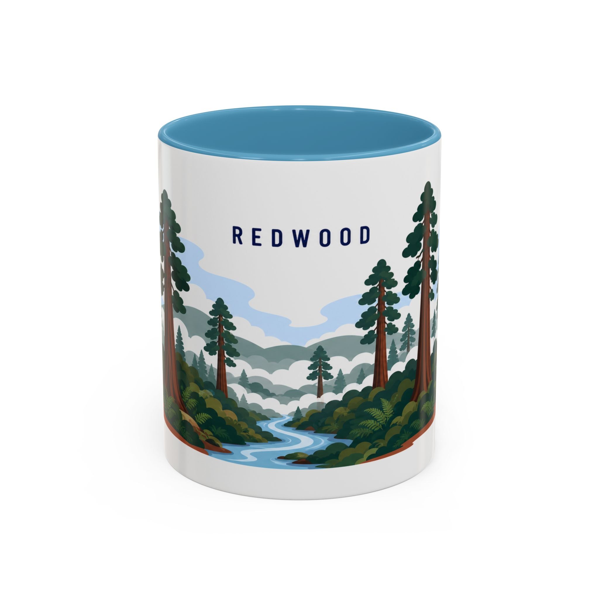 Redwood National Park Coffee Mug | Solid Color Block Park Souvenir | 11oz 15oz Accent Mug