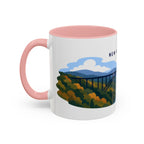 New River Gorge National Park and Preserve Coffee Mug | Solid Color Block Park Souvenir | 11oz 15oz Accent Mug