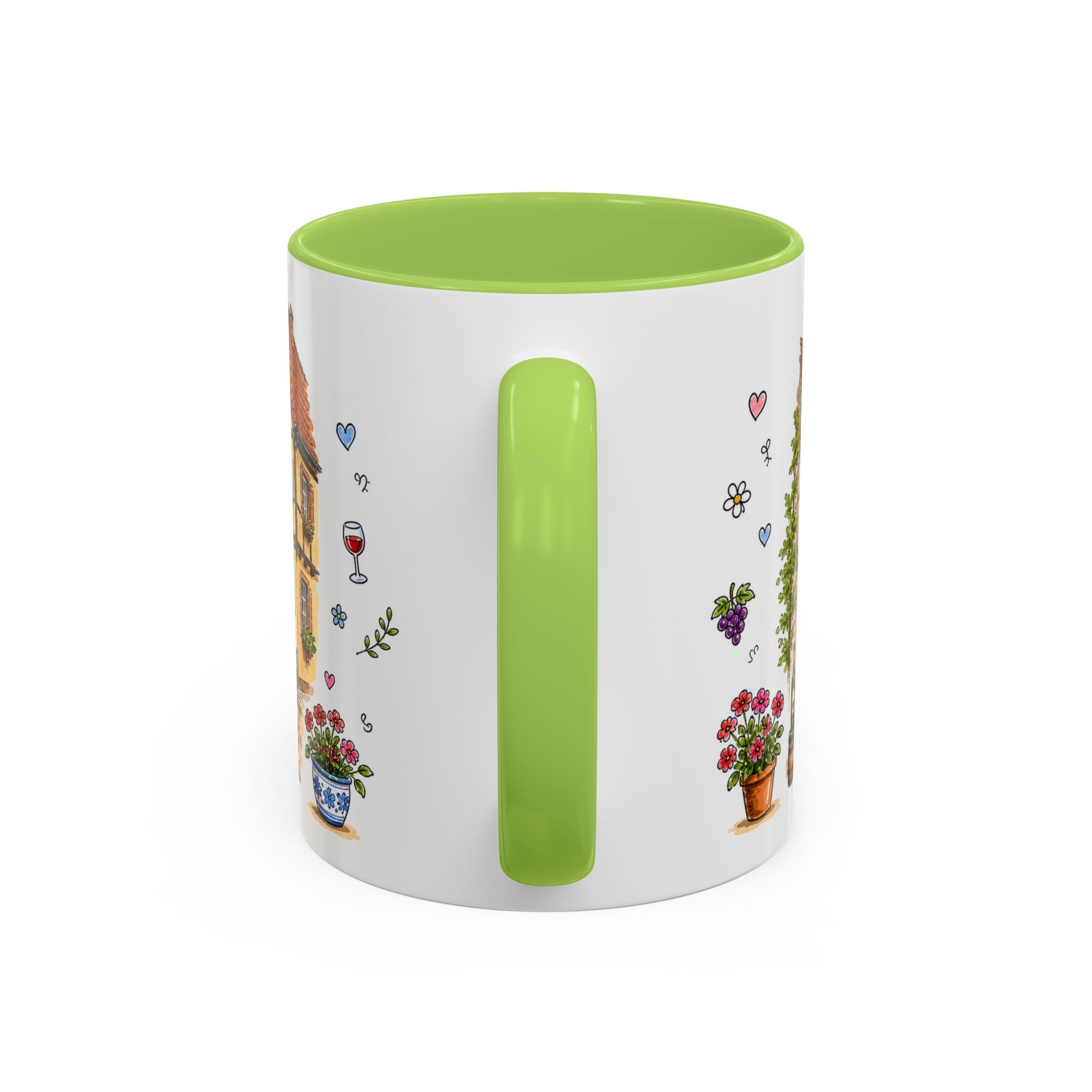 Colmar Illustrated Travel Mug | France Souvenir Accent Coffee Mug | 11oz 15oz Ceramic Cup
