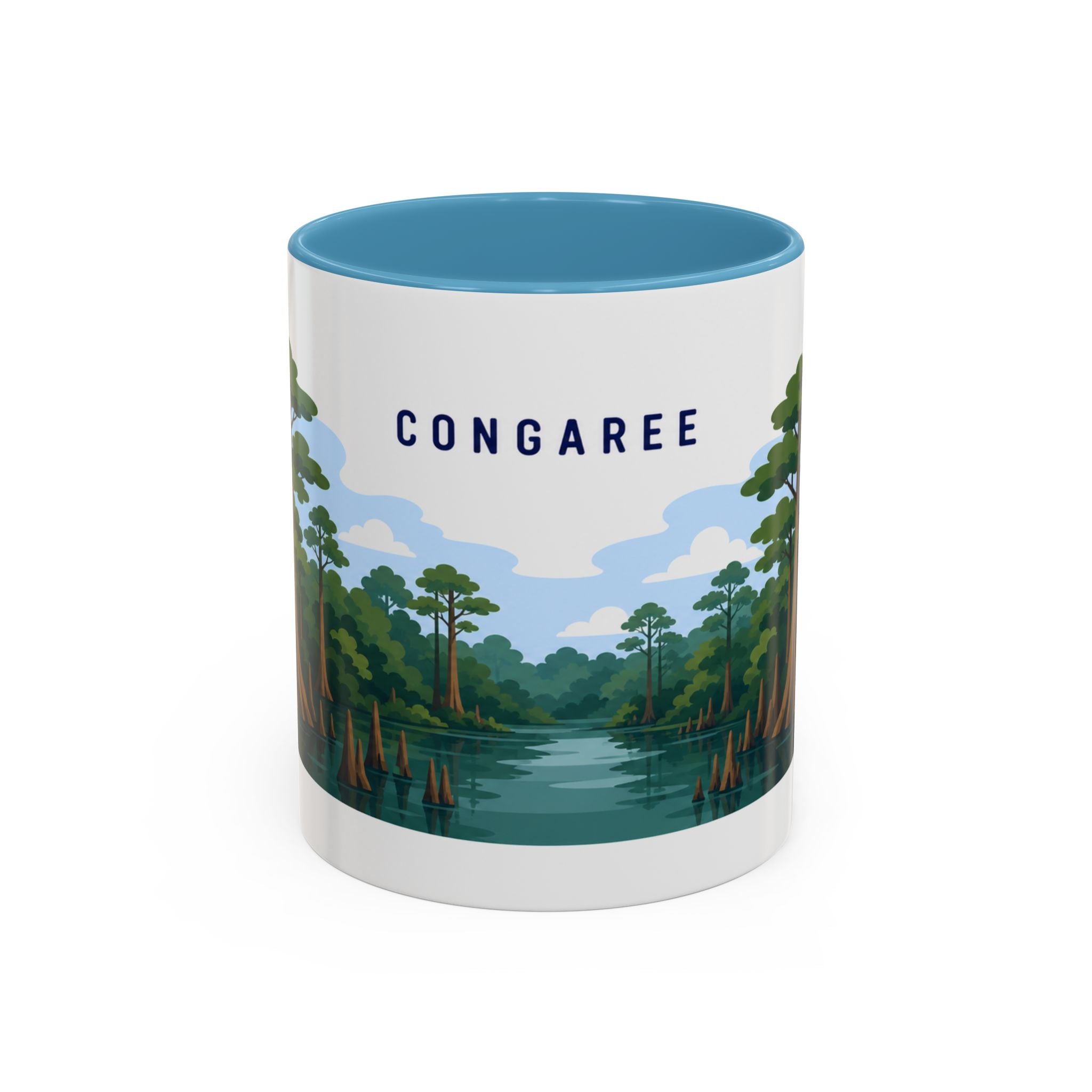 Congaree National Park Coffee Mug | Solid Color Block Park Souvenir | 11oz 15oz Accent Mug
