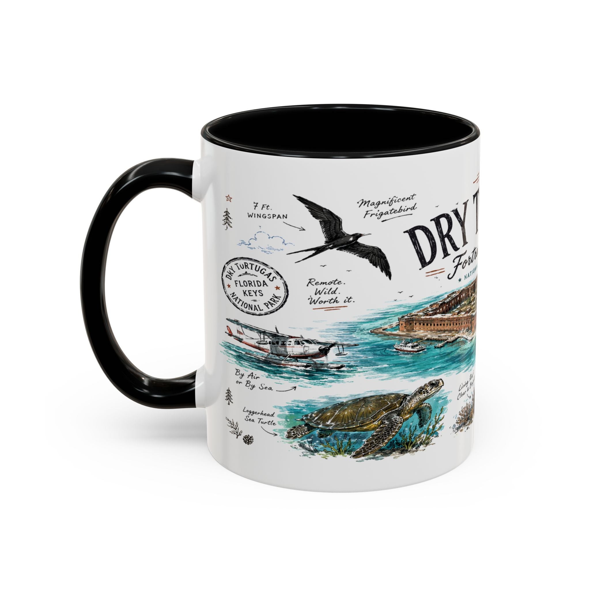 Dry Tortugas National Park Coffee Mug | Florida Island Fort Snorkeling Gift | Accent Color Ceramic 11oz 15oz
