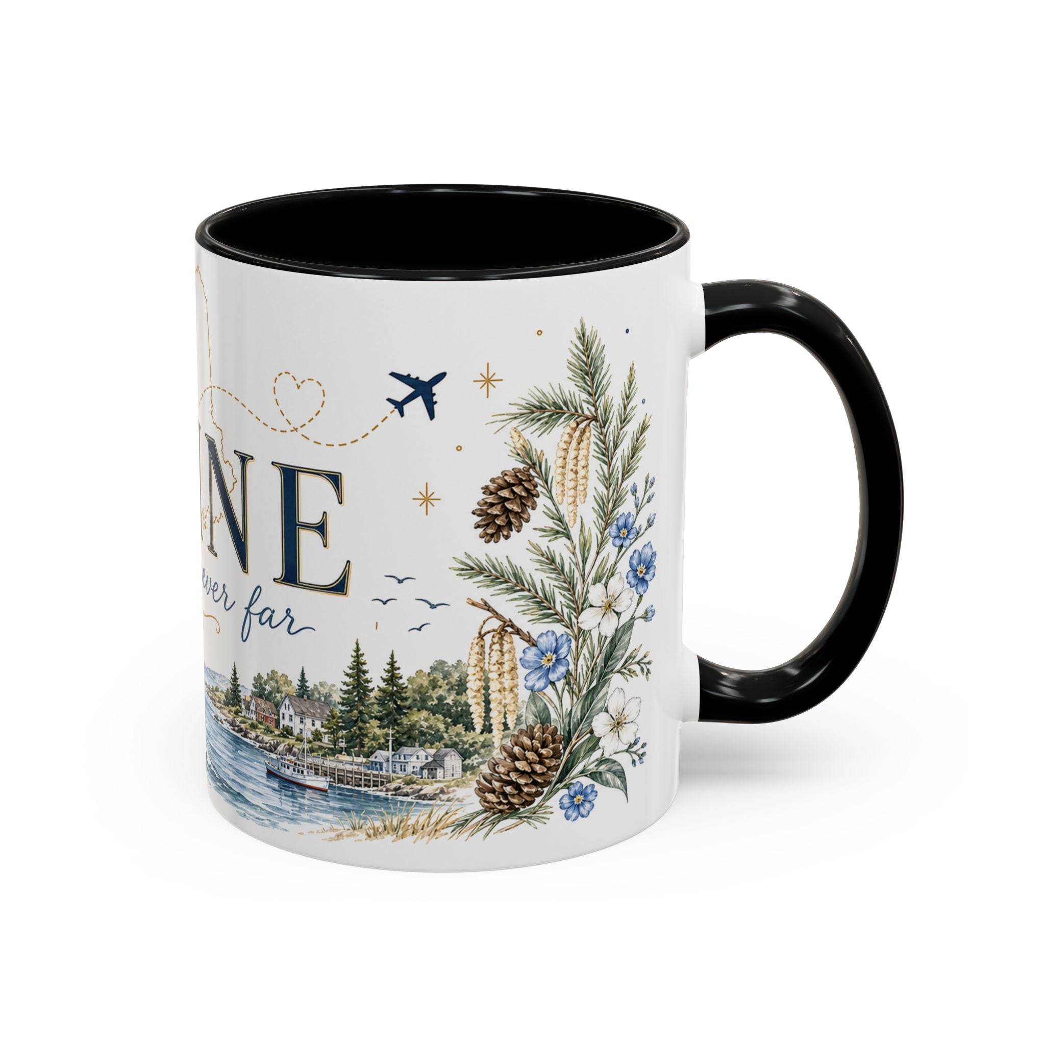 Maine State Mug | Moving Away, Long Distance Friendship Gift | 11oz 15oz Accent Mug