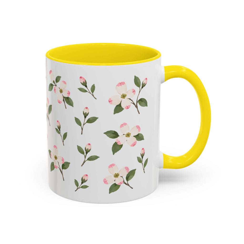 Virginia American Dogwood Mug, State Flower Floral Coffee Cup, 11oz Botanical Gift