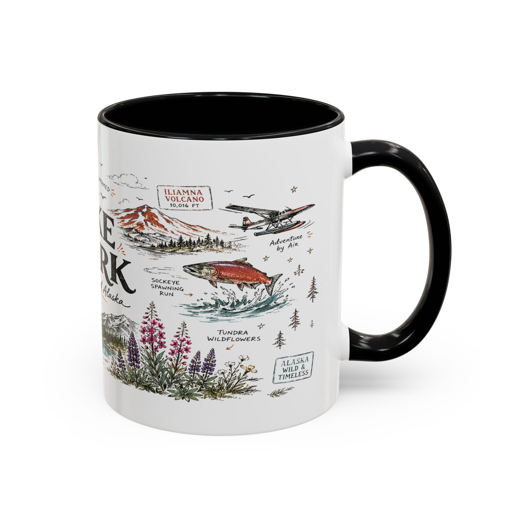 Lake Clark National Park Coffee Mug | Alaska Fly-in Wilderness Adventure Gift | Accent Color Ceramic 11oz 15oz