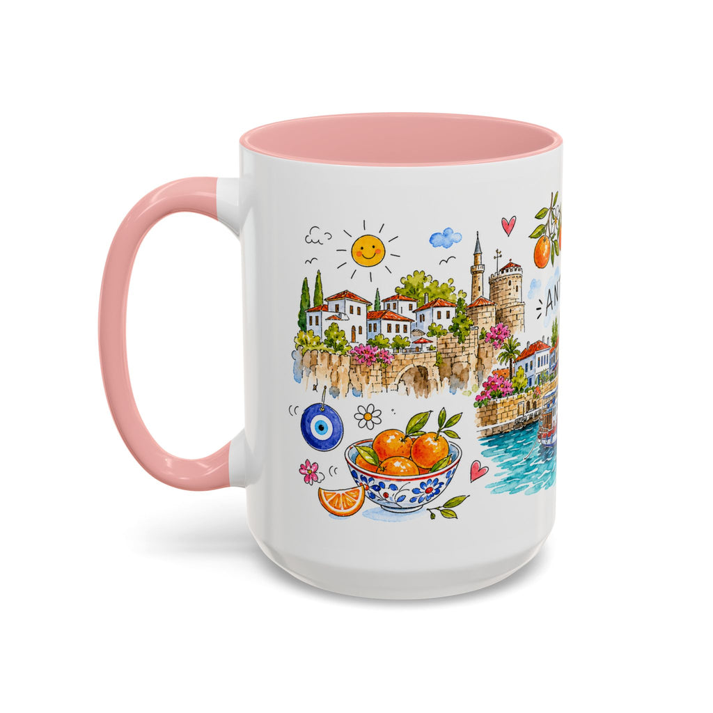 Antalya Travel Mug | European City Souvenir Accent Coffee Mug | 11oz 15oz Ceramic Cup