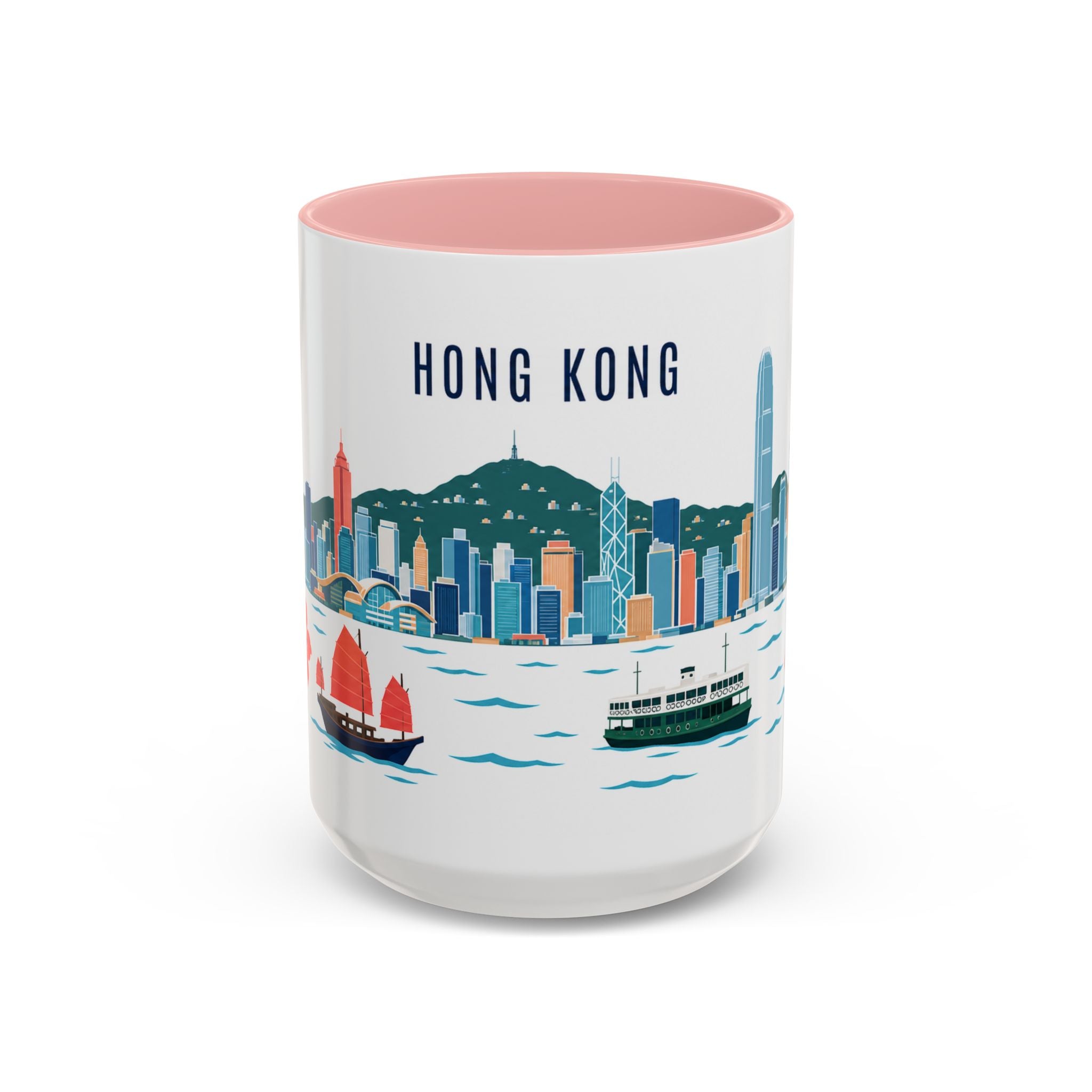 Hong Kong Coffee Mug | Hong Kong Travel Souvenir | Porcelain Decal City Gift | 11oz 15oz Accent Mug