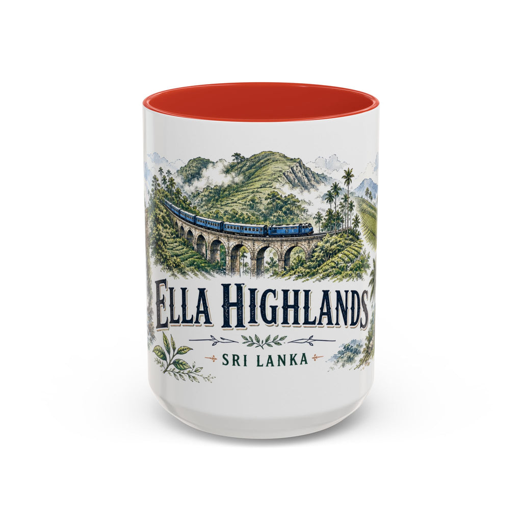 Ella Highlands Mug, Sri Lanka Travel Souvenir, Bucket List Gift, Accent Ceramic Coffee Mug 11oz 15oz