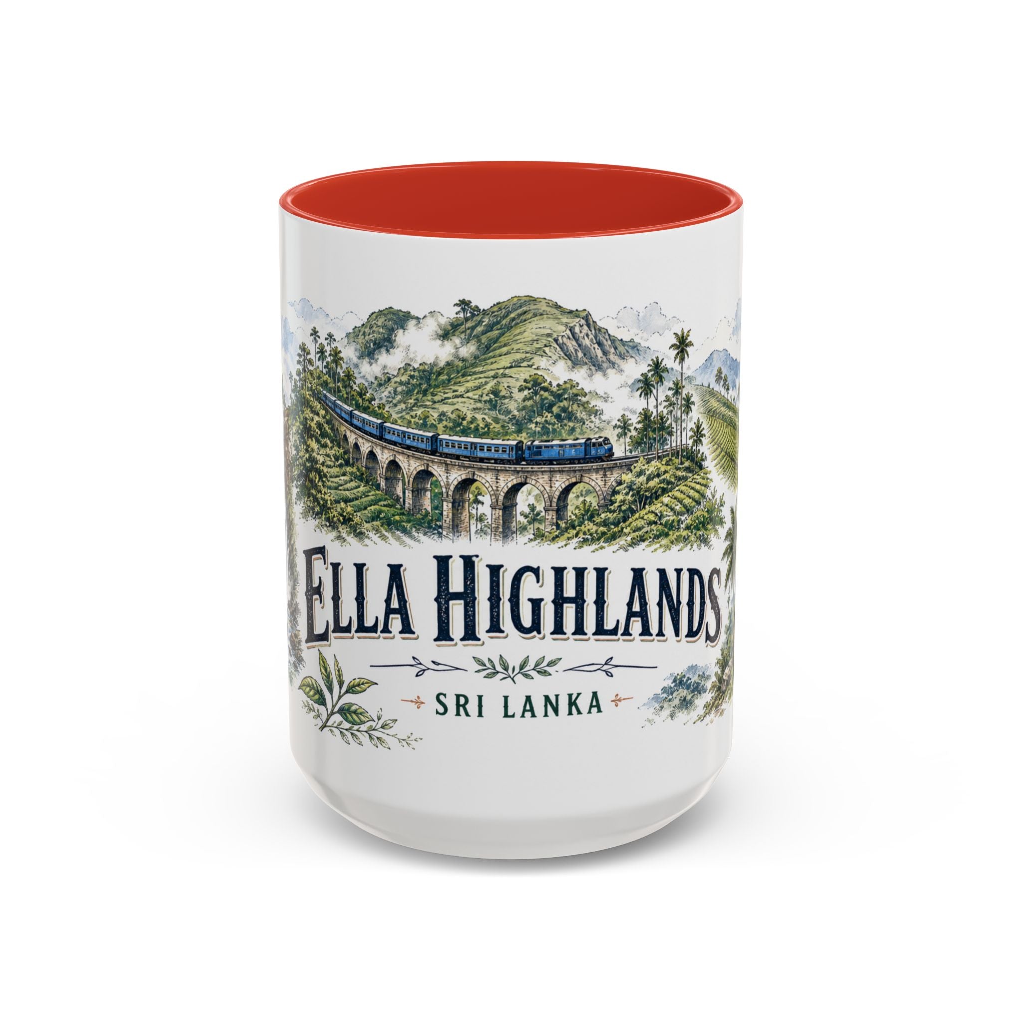 Ella Highlands Mug, Sri Lanka Travel Souvenir, Bucket List Gift, Accent Ceramic Coffee Mug 11oz 15oz