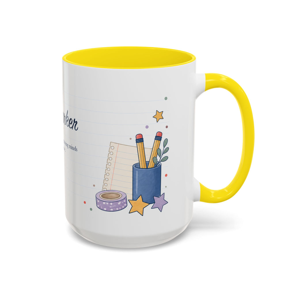 Personalized Teacher Mug | Custom Name Notebook Coffee Cup | Back to School Gift 11oz 15oz