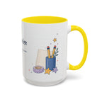 Personalized Teacher Mug | Custom Name Notebook Coffee Cup | Back to School Gift 11oz 15oz