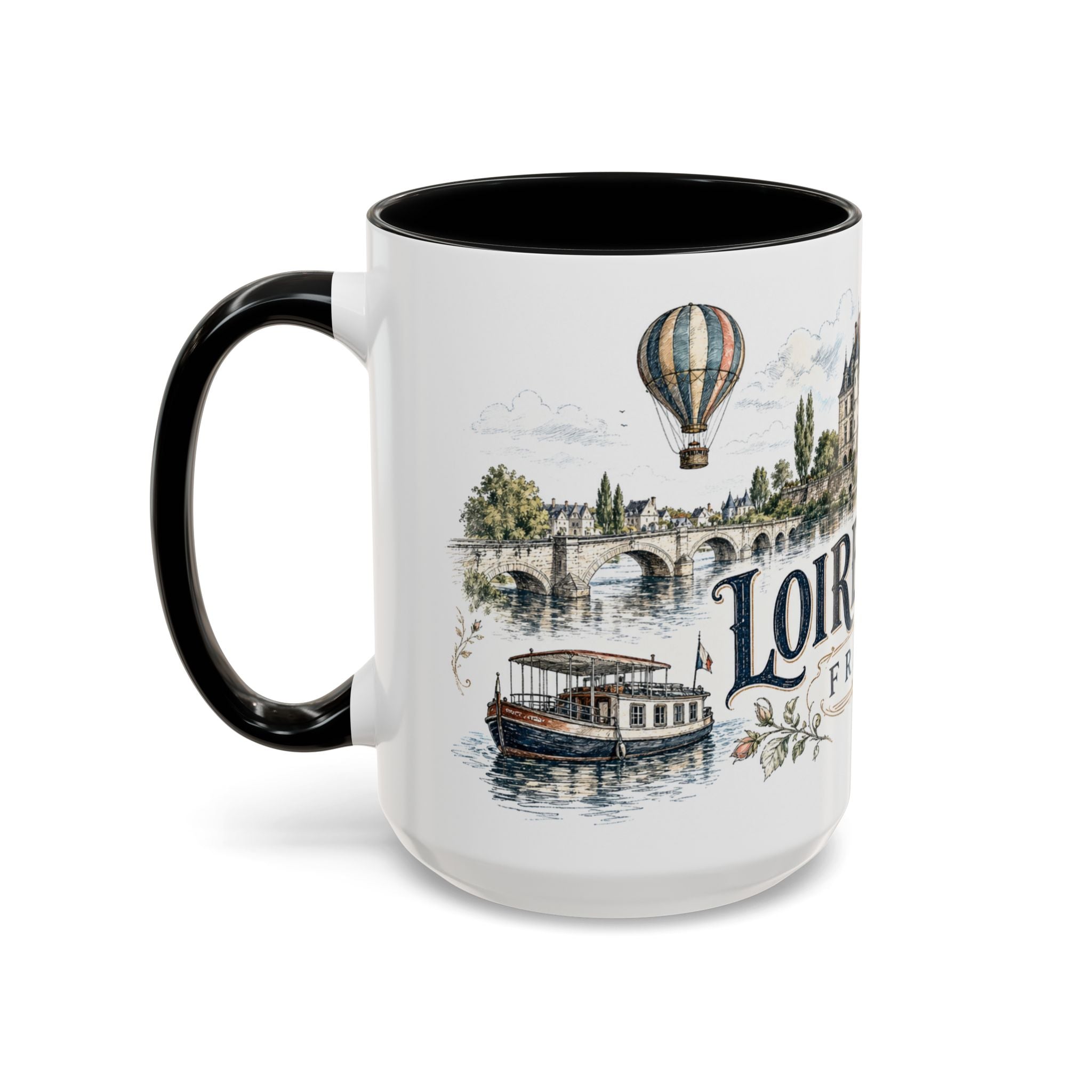 Loire Valley Mug, France Travel Souvenir, Bucket List Gift, Accent Ceramic Coffee Mug 11oz 15oz