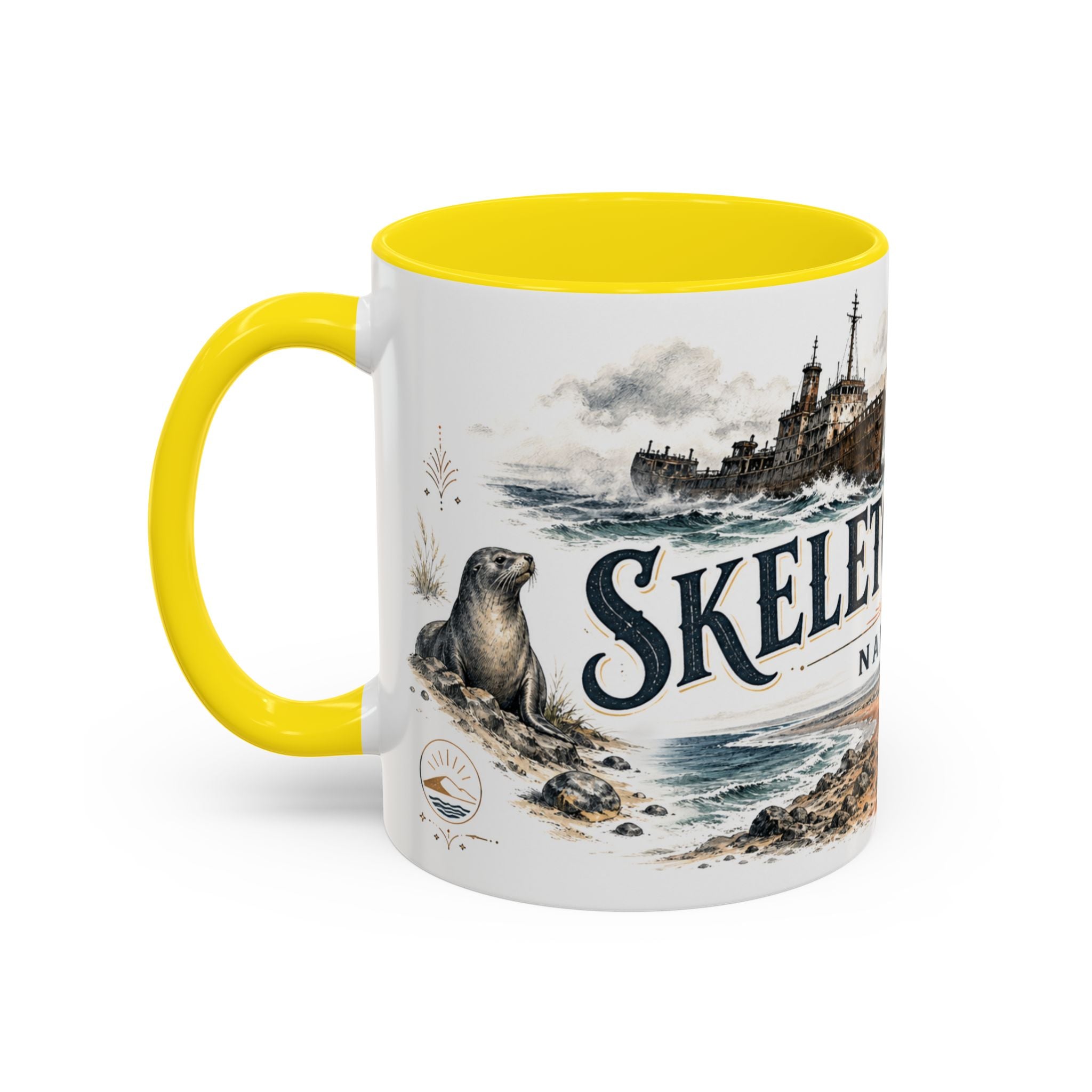 Skeleton Coast Mug, Namibia Travel Souvenir, Bucket List Gift, Accent Ceramic Coffee Mug 11oz 15oz